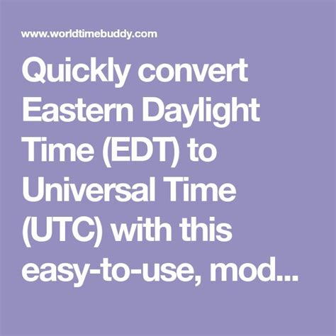 eastern daylight time zone|EDT Converter .